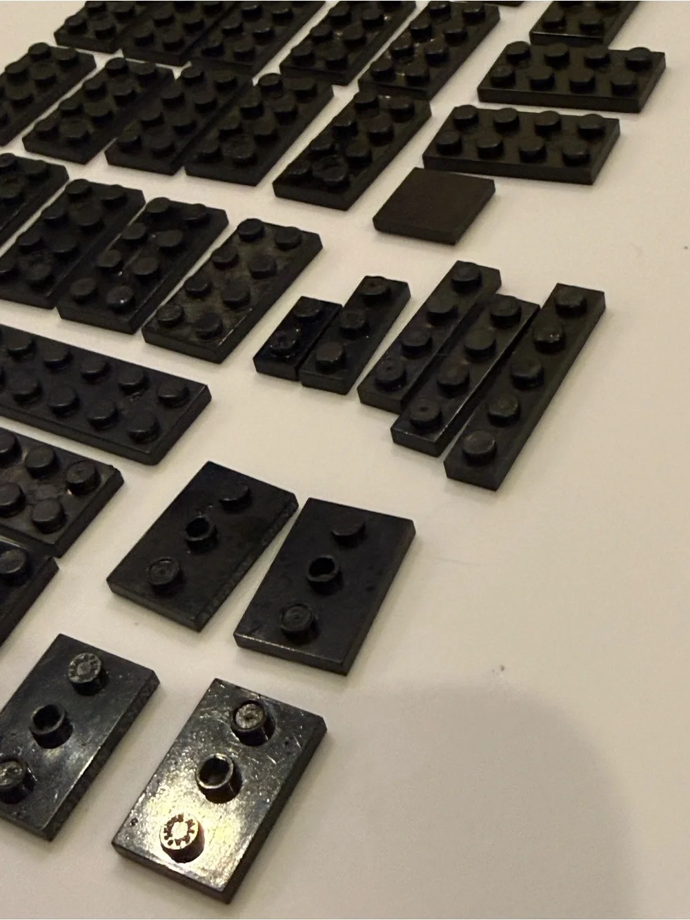 LEGO 46 Black Flat Planks Lot